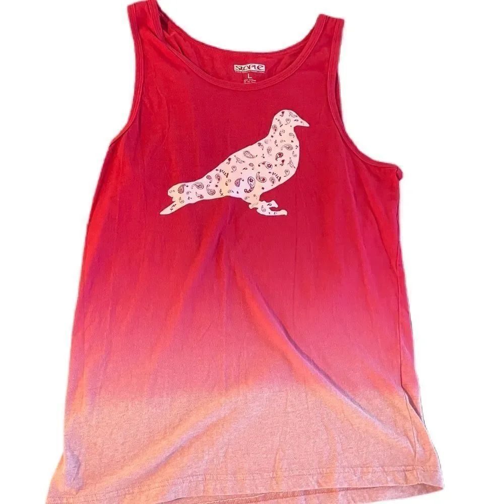 Staple Ombré Tank Top Red with Paisley Details